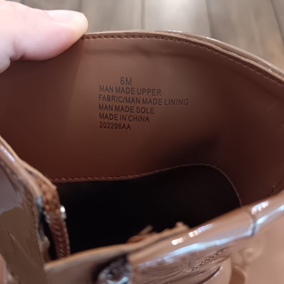 GB Gianni Bini Levi Tate Patent Platform Mid Boots Womens Sz 6 Caramel Brown NEW - Picture 5 of 6